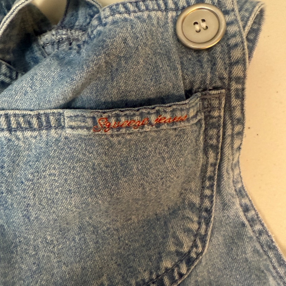 Vintage Squeeze‎ Jeans Overall Dress Women M Denim Y2K 90s Cottagecore Farmcore - Picture 6 of 9